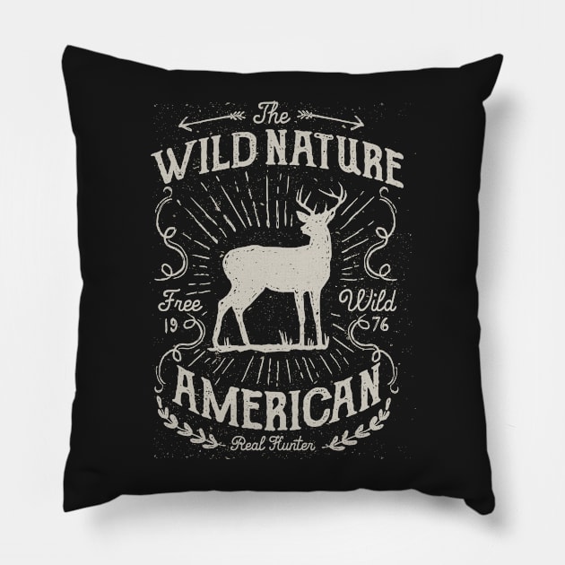 The Wild Nature American Hunter Pillow by ChapulTee