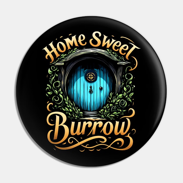 Home Sweet Burrow II - Blue Halfling Home - Fantasy Pin by Fenay-Designs