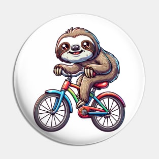 Sloth on bike Pin