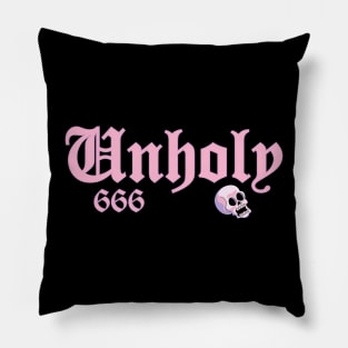 Unholy 666 Pastel Goth Kawaii Skull Pillow