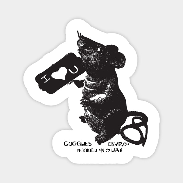 Goggles Hooked on Colfax I Love You Magnet by Thomas Mee Design Works