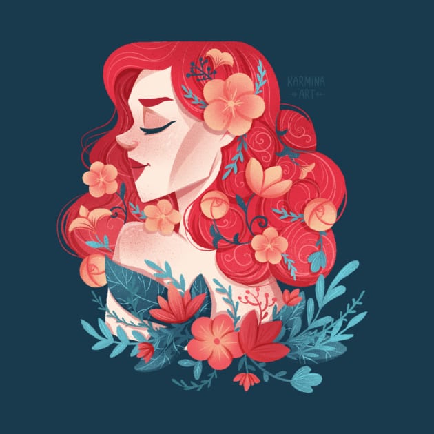 Redhead Spring girl by Karmina Art