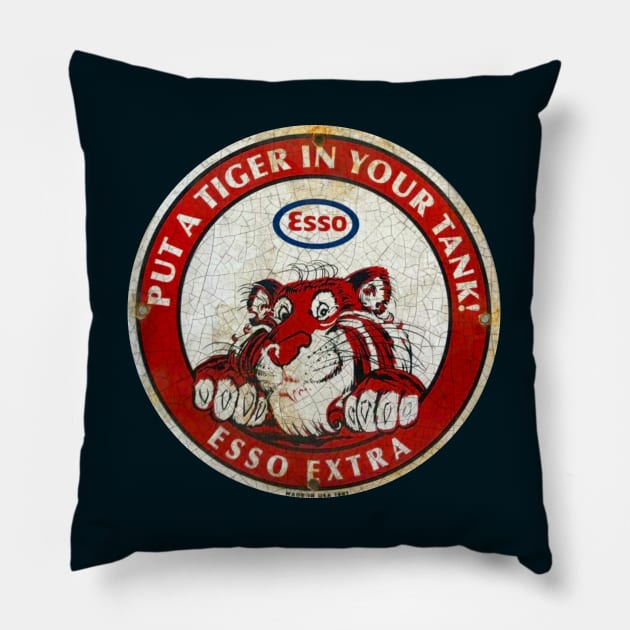 ESSO Tiger Pillow by Midcenturydave