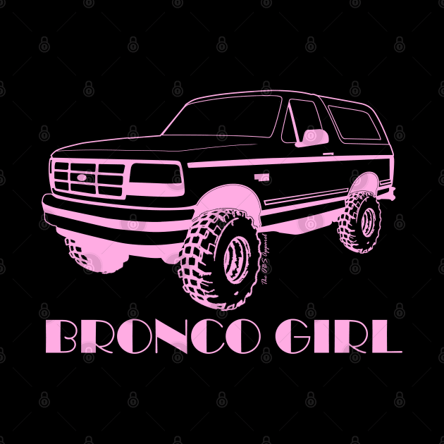 Bronco Girl - 1992-1996 Front Pink Print by The OBS Apparel