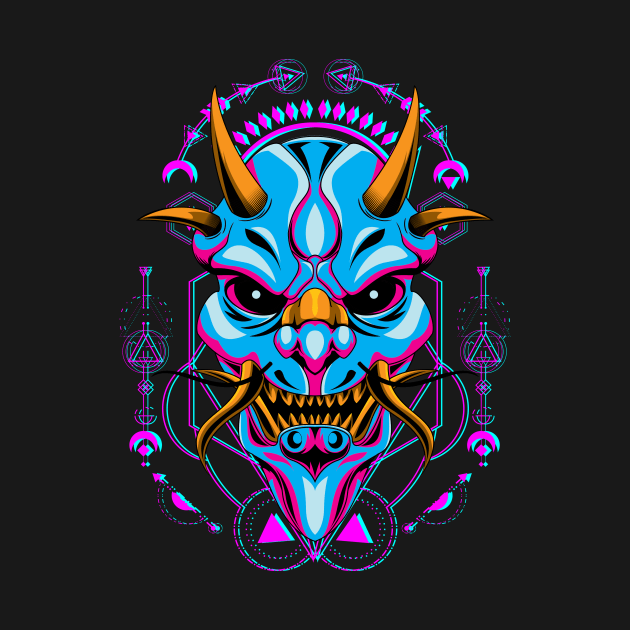 oni mask samurai by SHINIGAMII