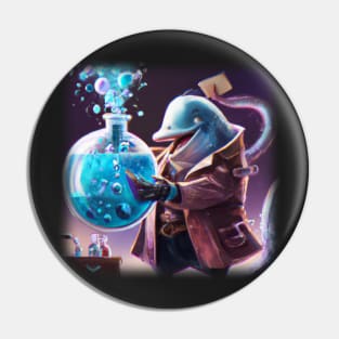 Mad dolphin scientist experimenting Pin