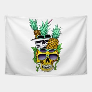 Skull Pineapple Tapestry