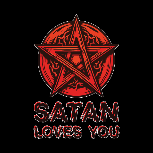 Satan Loves You Pentagram by vectrus