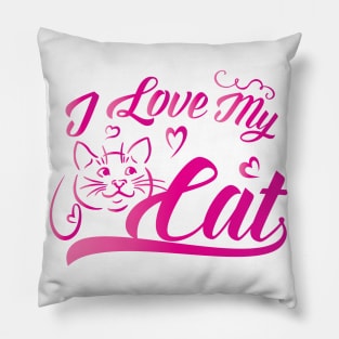 I Love My Cat Gift Pillow