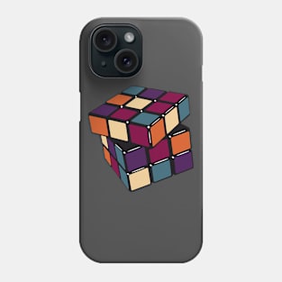 Rubik's cube in shades of retro colors Phone Case