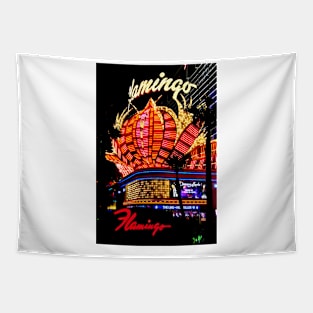 Flamingo Hotel Neon Lights Las Vegas America Tapestry