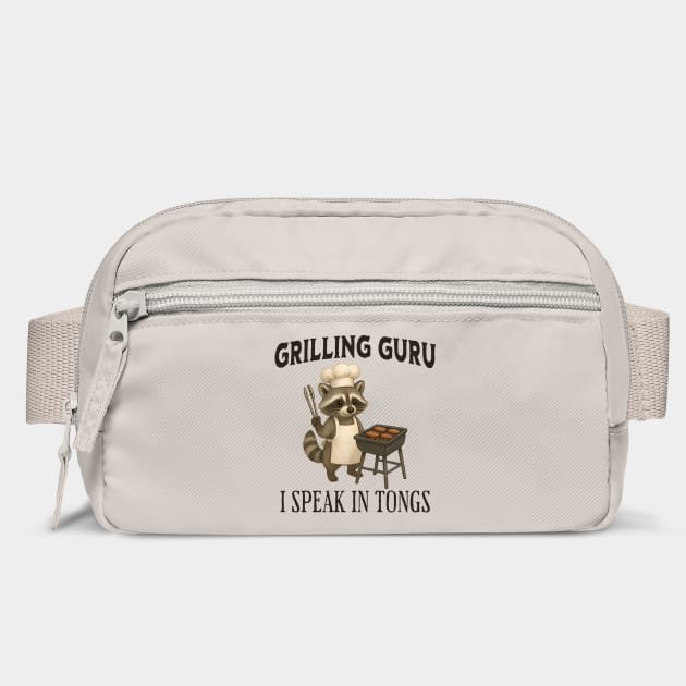 Grilling Guru, I Speak In Tongs, funny raccoon grill design by Luxinda