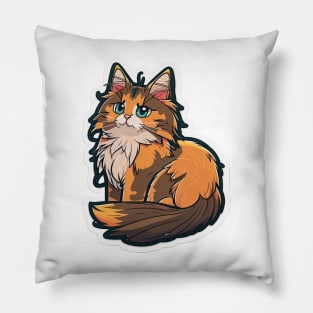 Majestic Maine Coon Cat Sticker Pillow