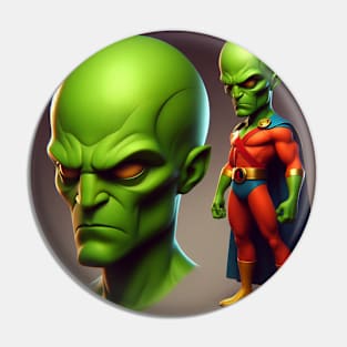 Martian Alien Caricature #10 Pin