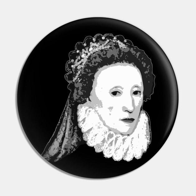 Queen Elizabeth I Black and White Pin by Nerd_art