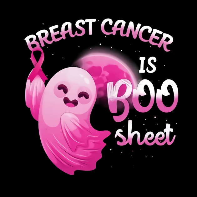 Halloween Breast Cancer Is Boo Sheet Ghost Pink Ribbon by everetto