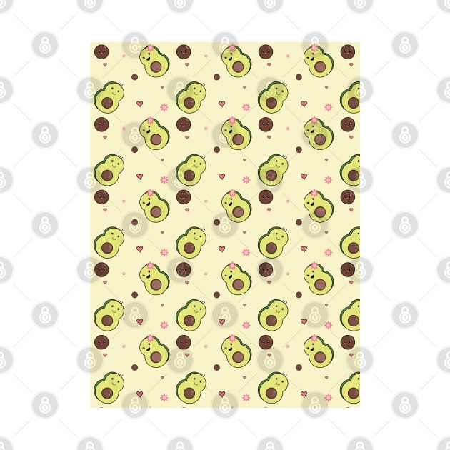 Family Avocado Kawaii Pattern by IstoriaDesign