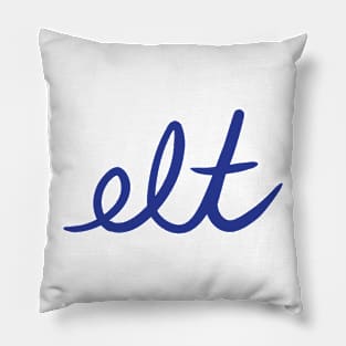 ELT Clothing Cursive Logo Blue | Pockey Pillow