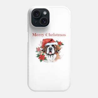 Saint Bernard Christmas, Dog lovers, Xmas, Holiday, Animal Lovers, December Holiday Phone Case