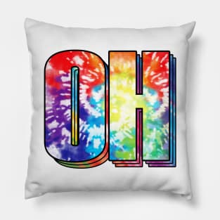 Ohio State OH tie dye colorful Pillow