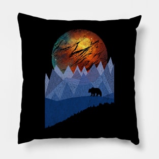 Full moon in the mountains Pillow