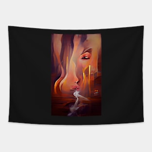 Magic Sunset Stone Surreal Art Tapestry