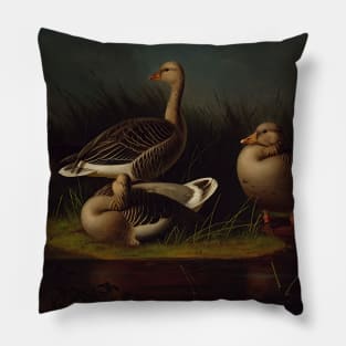 Greylag Geese, Copy After Ferdinand Von Wright by Magnus von Wright Pillow