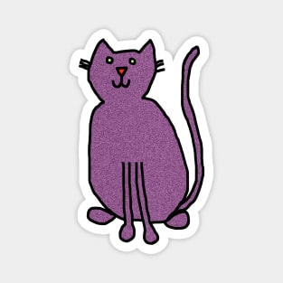 Cat Purple Metallic Magnet