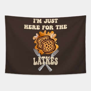 I'm Just Here For The Latkes Funny Hanukkah Tapestry