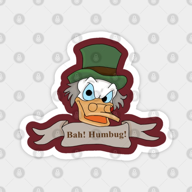 Scrooge McDuck- Bah! Humbug! Magnet by tesiamarieart