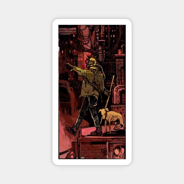 The Fool (Cyberpunk Tarot) Magnet by Joshessel