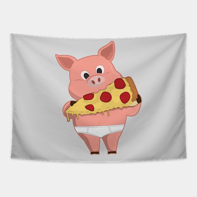 One slice for piggy! Tapestry by FamiLane