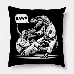 BJJ T-Rex Dinosaurs Grappling Funny Jiu Jitsu Pillow