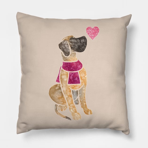 Great Dane (fawn) Pillow by animalartbyjess