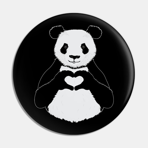 Love Panda Bear Heart Pin by ThyShirtProject - Affiliate