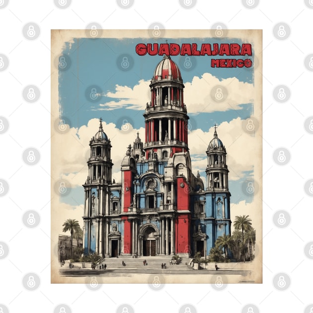 Guadalajara Mexico Vintage Poster Tourism by TravelersGems