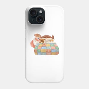 Anthropomorphic Mouse Tucking the Toys into Bed Phone Case