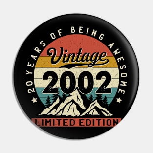 20 Years Of Being Awesome Vintage 2002 20th Birthday 20th Birthday Gift Pin