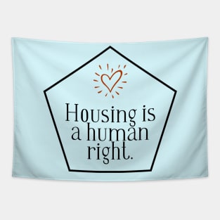 Black text: Housing is a Human Right, Style B Tapestry