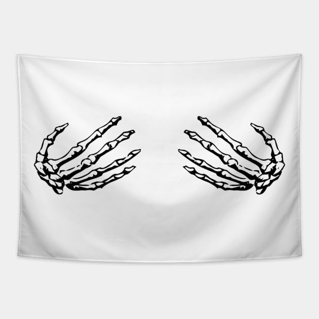 Skeleton hand bra - Funny Skeleton - Tapestry