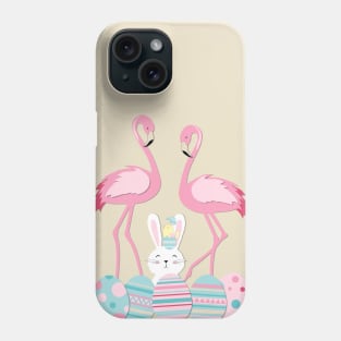 Funny Easter eggs, flamingo and bunny Phone Case