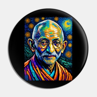 Mahatma gandhi in starry night Pin