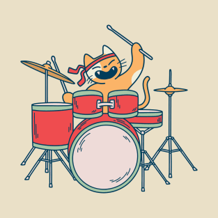 Drummer Cat T-Shirt