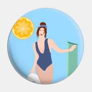 Woman at the beach 9 Pin