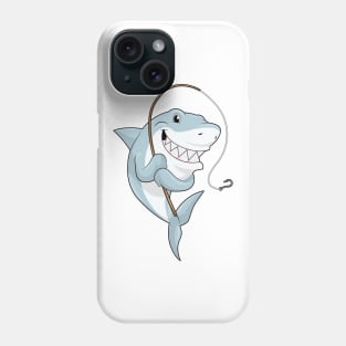 Shark as Fisher with Fishing rod Phone Case