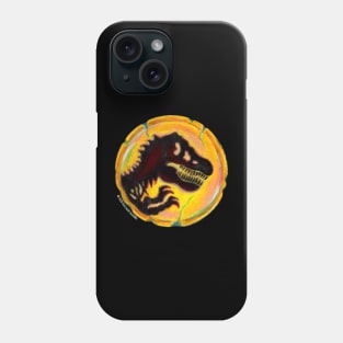 Jurassic World Tyrannosaurus Rex Skull Charcoal Pastel Drawing Phone Case