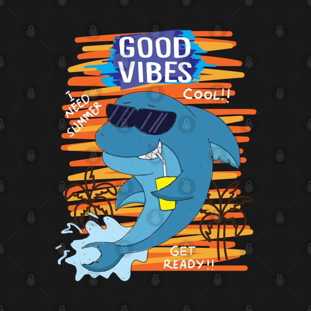 dolphin good vibes by Mako Design 