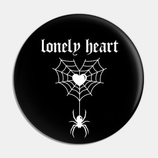 Lonely heart into web (white) Pin