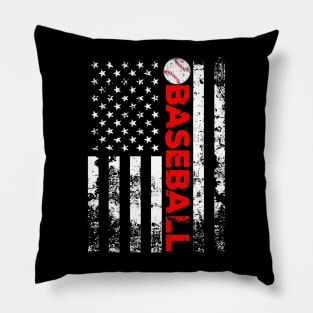 Baseball American Flag Baseball Team Gift Pillow
