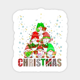 Merry Christmas Gnome Family Funny Xmas Tree Women Men Kids Magnet